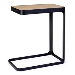 EVERITT Tavolino Nero e Legno (50cm) - immagine 1