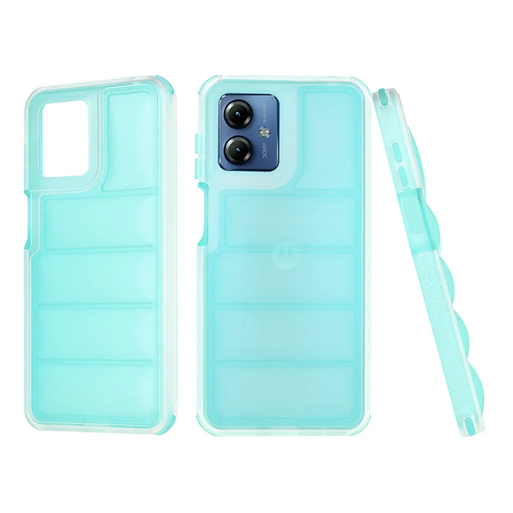Custodia per Motorola Moto G14, Techsuit, Wave Shield, Turchese - immagine 1