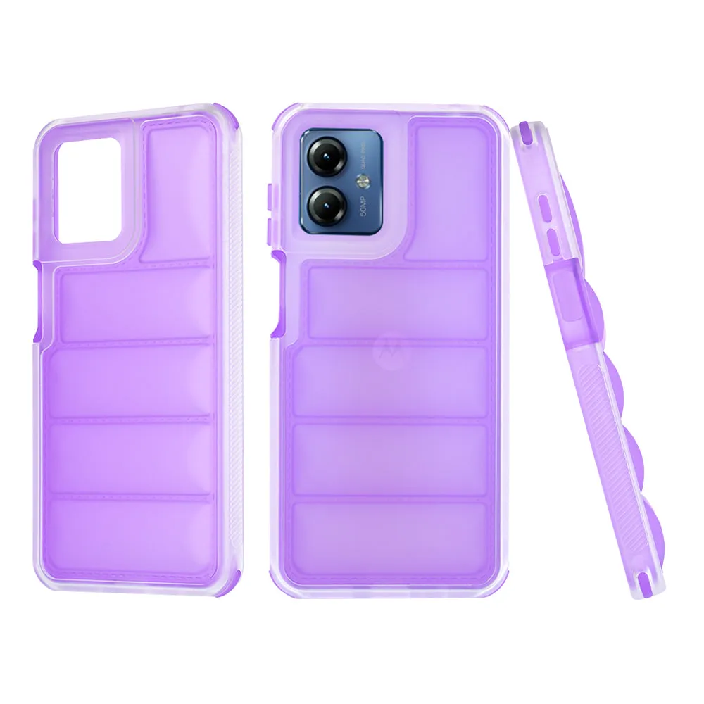 Custodia per Motorola Moto G14, Techsuit, Wave Shield, Viola - immagine 1