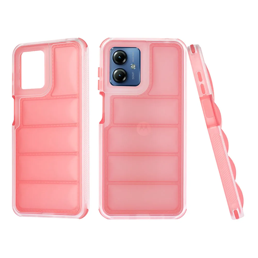 Custodia per Motorola Moto G14, Techsuit, Wave Shield, Rossa - immagine 1