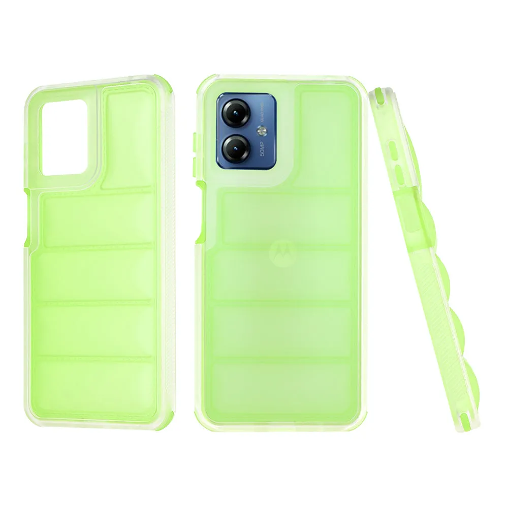 Custodia per Motorola Moto G14, Techsuit, Wave Shield, Verde - immagine 1