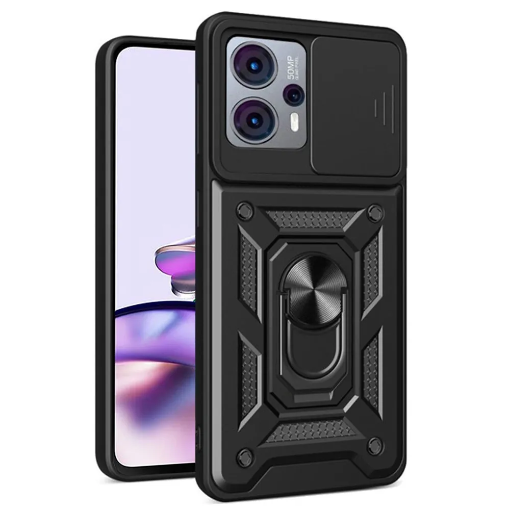 Custodia per Motorola Moto G13 / G23 / G53, Techsuit, CamShield, Nera - immagine 1