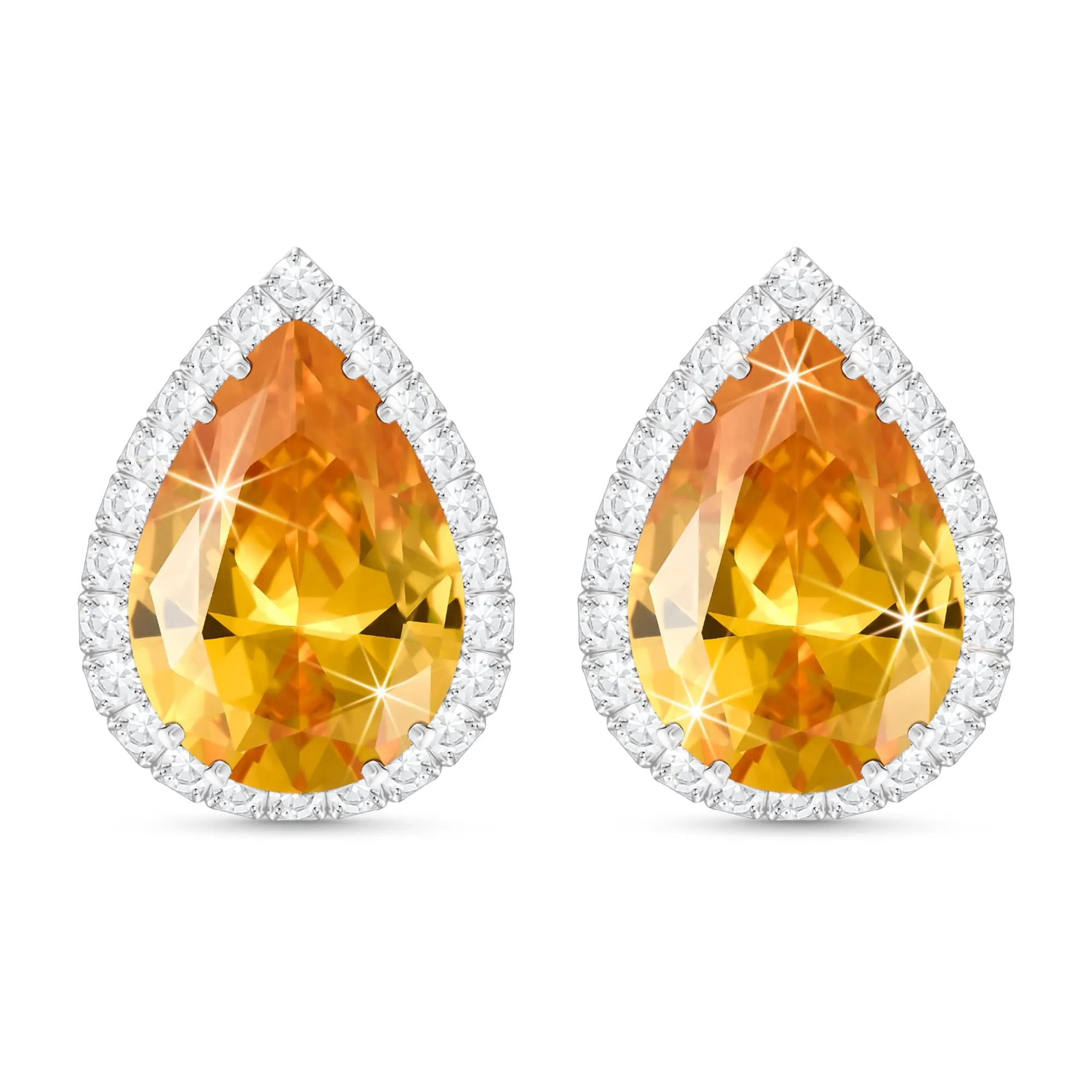 Linawe Accessori per orecchini in argento giallo Set di gioielli da donna Orecchini da sposa ipoallergenici con diamanti senza nichel Orecchini gioielli alla moda - immagine 1