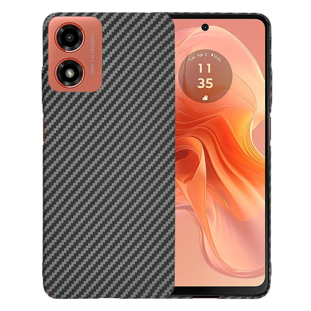 Custodia per Motorola Moto G04s / E14 / G04 / G24, Techsuit, Carbonite FiberShell, Nera - immagine 1