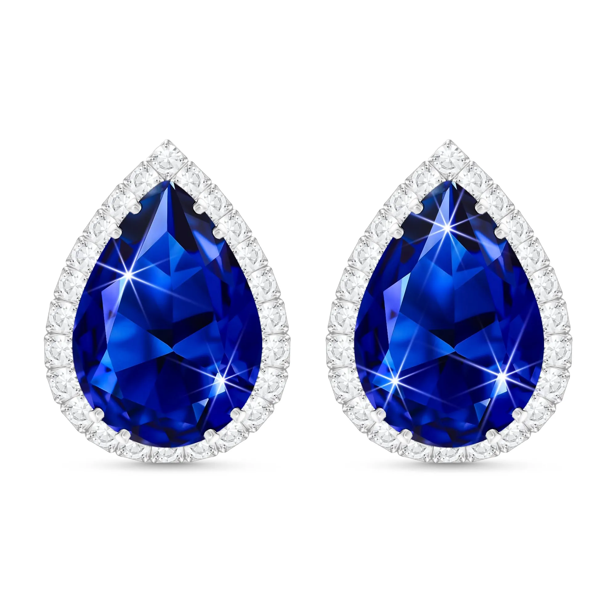 Linawe Orecchini in pietra blu orecchini in argento, orecchini da donna, set di gioielli, bigiotteria da sposa, diamanti - immagine 1