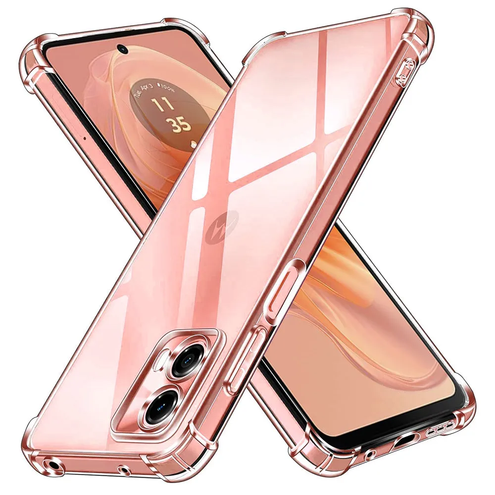Custodia per Motorola Moto G04s / E14 / G04 / G24, Techsuit, Shockproof Clear, Trasparente - immagine 1