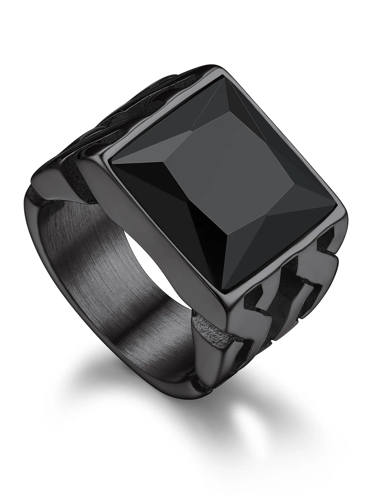 Bandmax Anello Uomo in Acciaio Inossidabile, Anello Argento Uomo con Topazio Blu,Anello Triquetra Nodo Celtico Misura 32.5 Circonferenza 72.3mm, Confezione Regalo - immagine 1