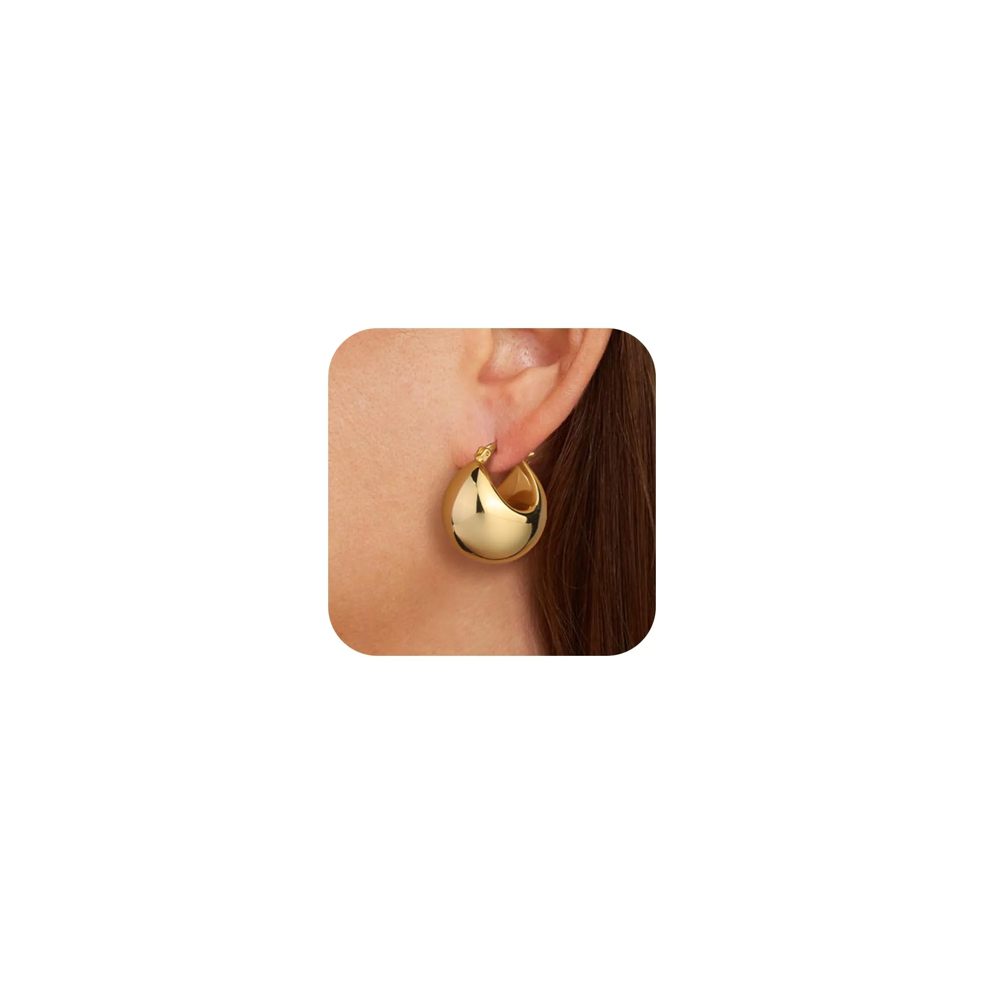 Orecchini A Cupola Dorati Léggeri Lucidi Design Classico Elegante Donna - immagine 4