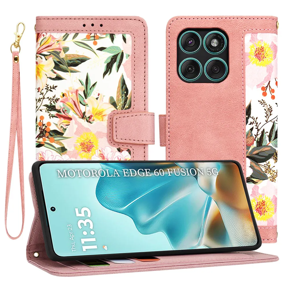 Custodia per Motorola Edge 60 Fusion / Edge 60, Techsuit, FlipCraft, Rosa - immagine 1