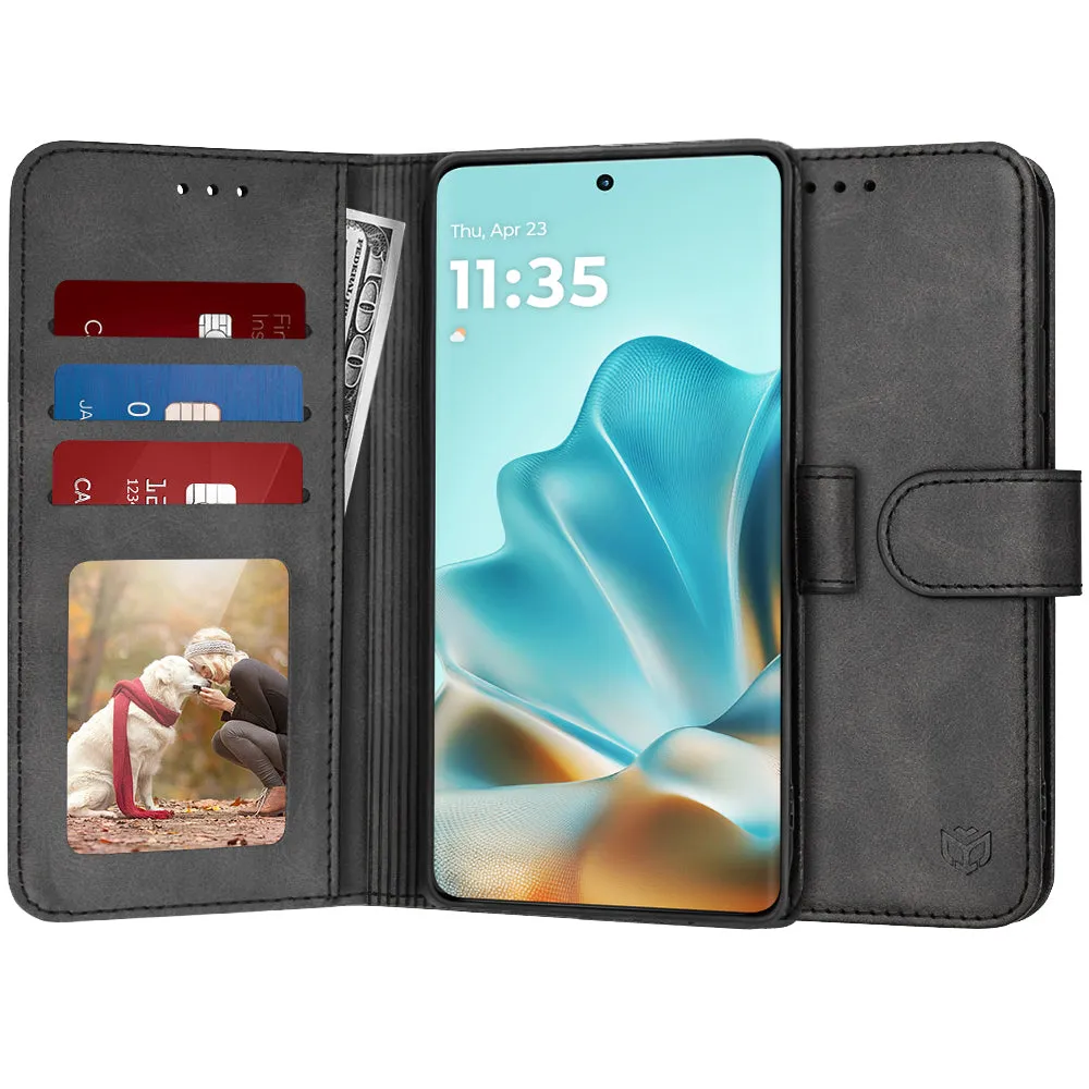 Custodia per Motorola Edge 60 Fusion / Edge 60, Techsuit, Diary Book, Nera - immagine 1