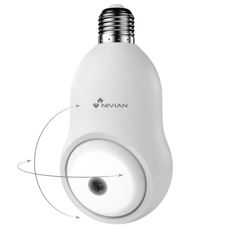 Videocamere di sorveglianza Nivian NVS-IPC-BULB1 2K Visione Notturna Interno ed Esterno IA Controllo Vocale Audio Bidirezionale - immagine 1
