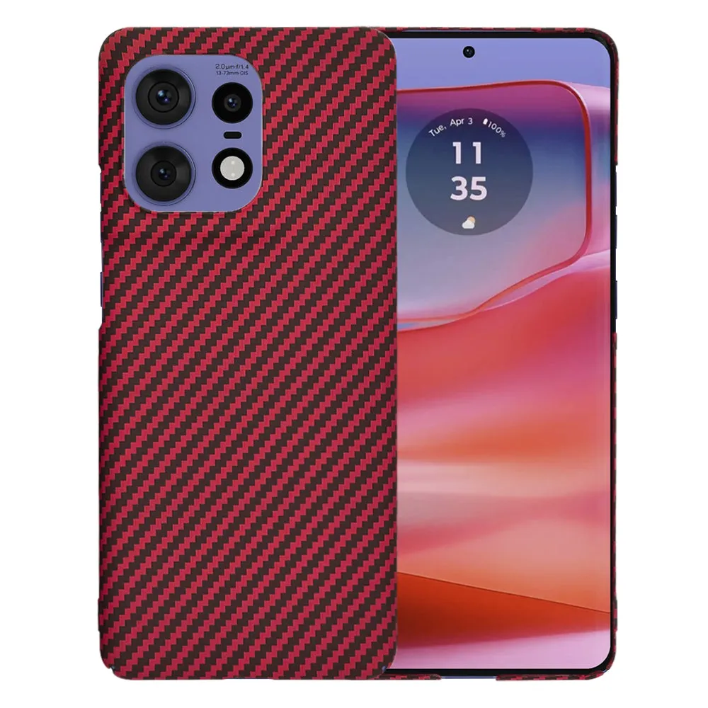 Custodia per Motorola Edge 50 Pro, Techsuit, Carbonite FiberShell, Rossa - immagine 1