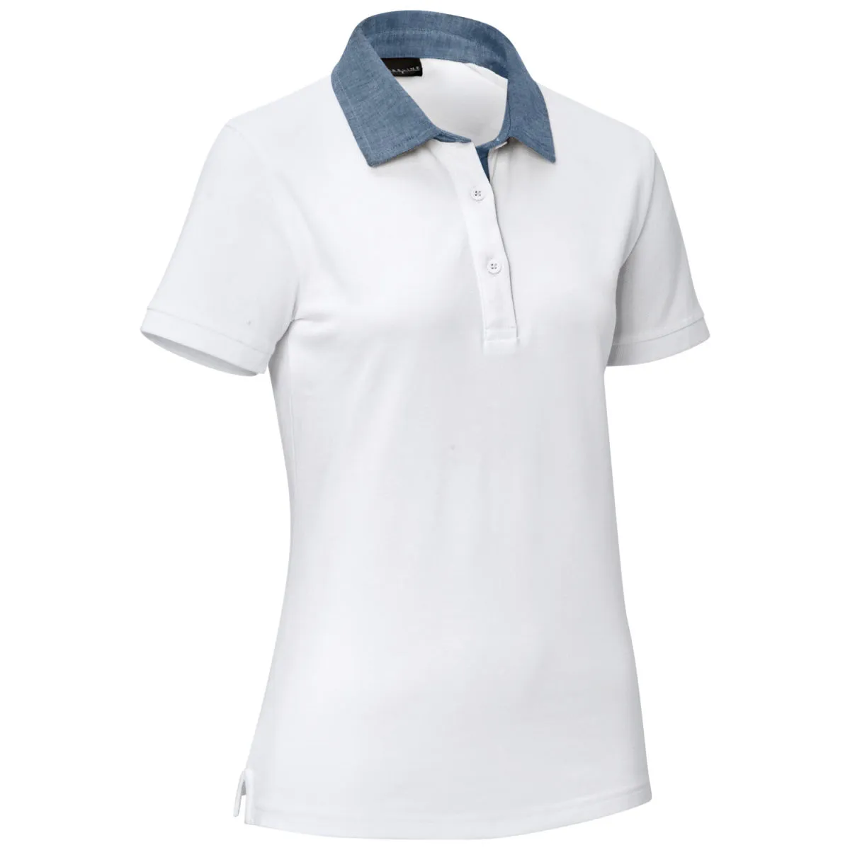JOBELINE Polo da donna Cato Chambray; Taglia 2XL; bianco - immagine 1