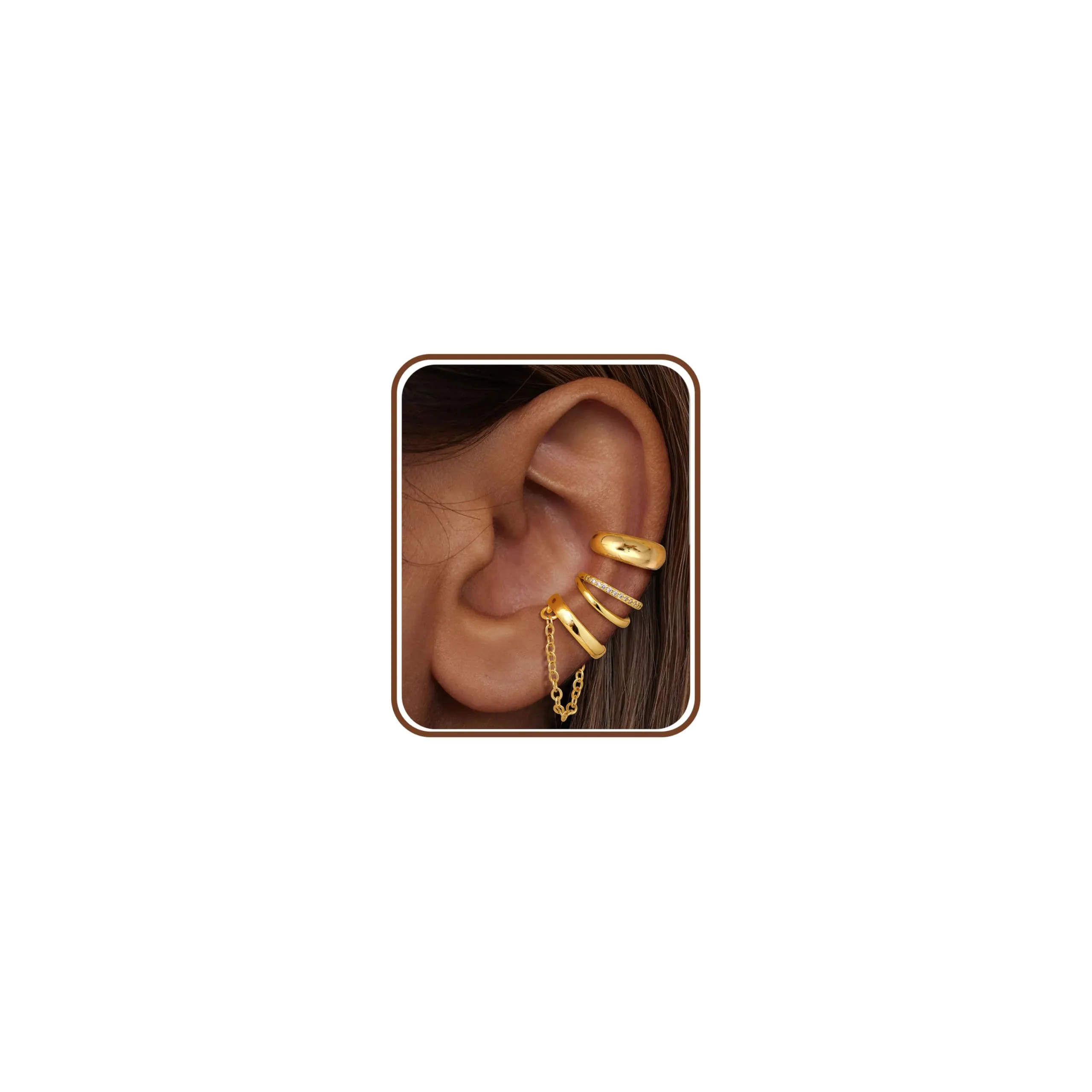Adramata 3 Paia Ear Cuff Orecchini Donna Senza Buco Regolabili - immagine 1