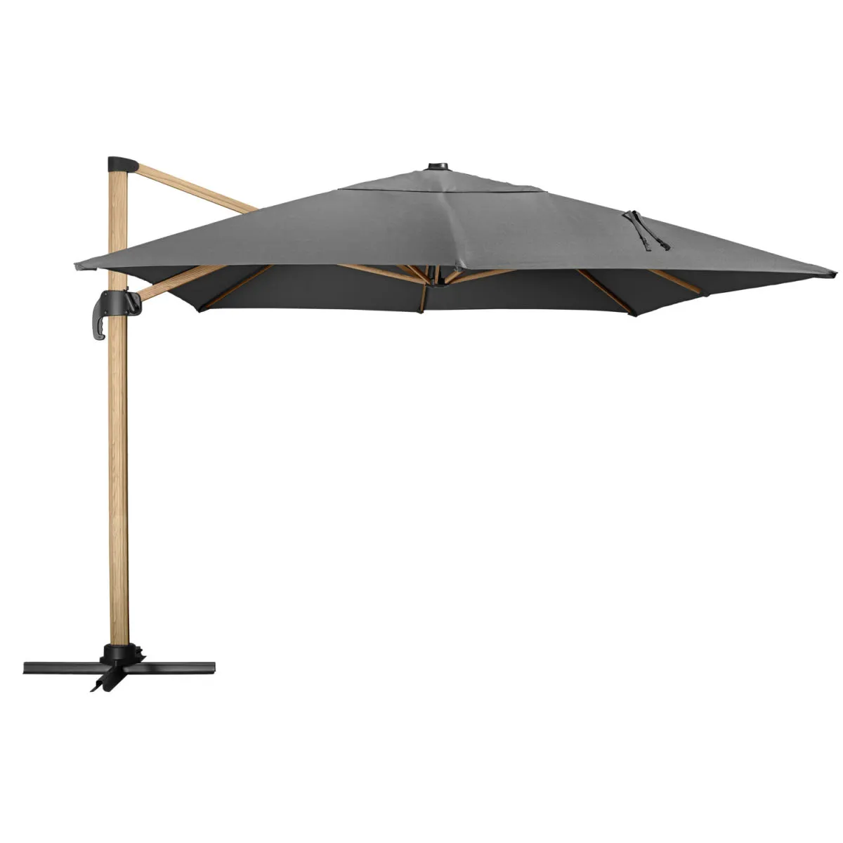 VEGA Ombrellone a palo laterale Terrado; 300x400x275 cm (LxLxH); antracite/marrone; rettangolare - immagine 1