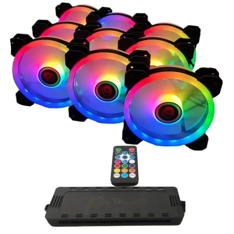 Kit Unità di Controllo ARGB Talius Iris Spectrum + 9 Ventole Aggiuntive 120 Mm Nero - immagine 1