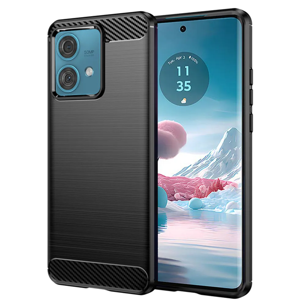 Custodia per Motorola Edge 40 Neo, Techsuit, Carbonio, Nera - immagine 1