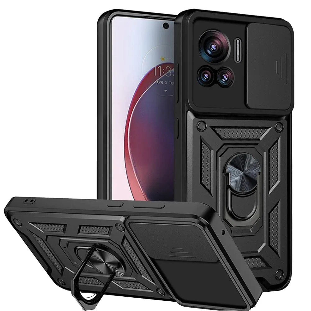 Custodia per Motorola Edge 30 Ultra, Techsuit, CamShield, Nera - immagine 1