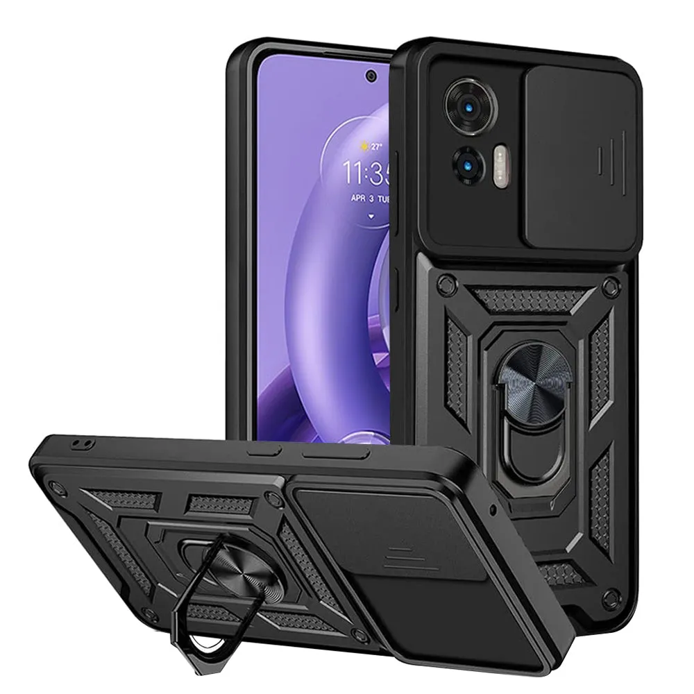 Custodia per Motorola Edge 30 Neo, Techsuit, CamShield, Nera - immagine 1