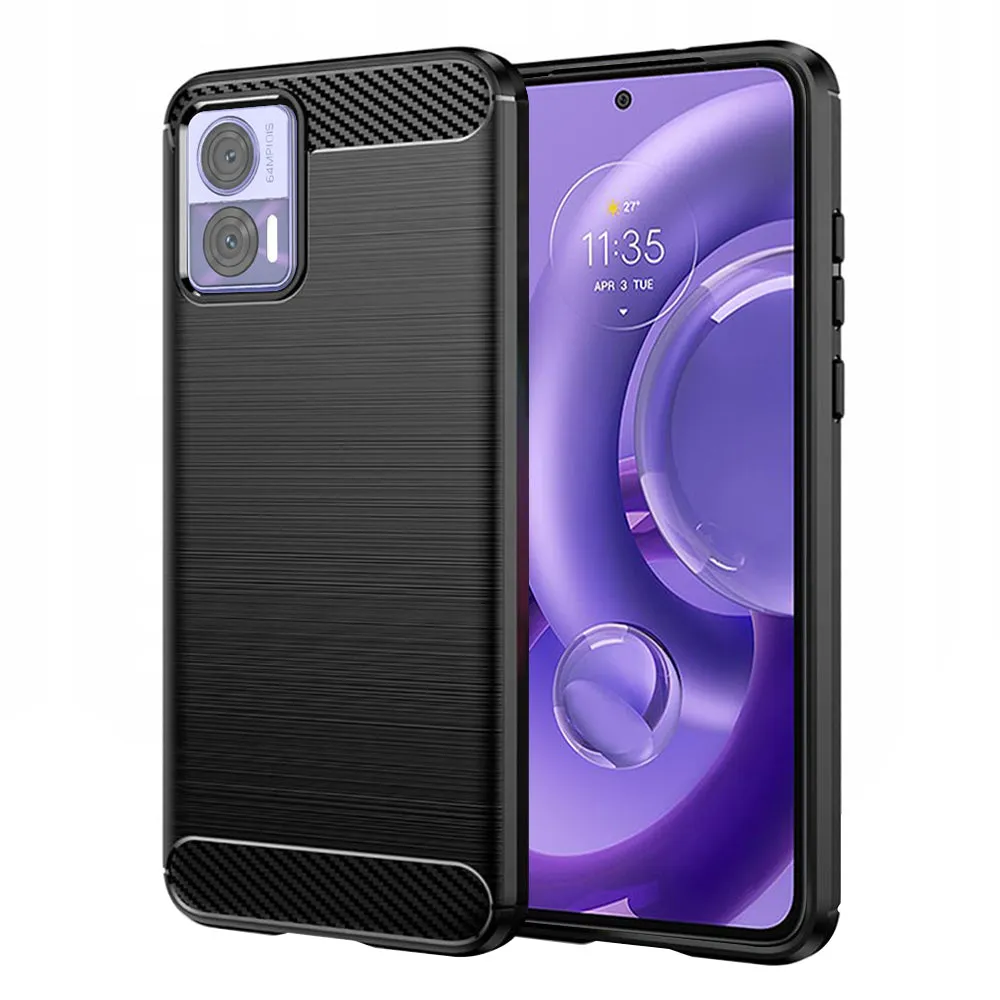 Custodia per Motorola Edge 30 Neo, Techsuit, Carbonio, Nera - immagine 1