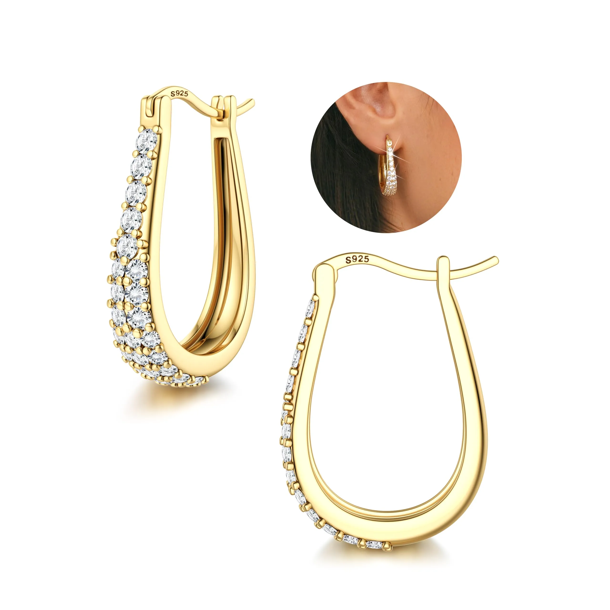 Diamday Orecchini Donna con Perni in Orecchini Cerchio - immagine 8