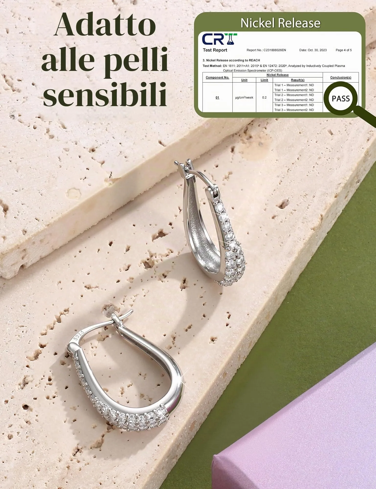 Diamday Orecchini Donna con Perni in Orecchini Cerchio - immagine 6