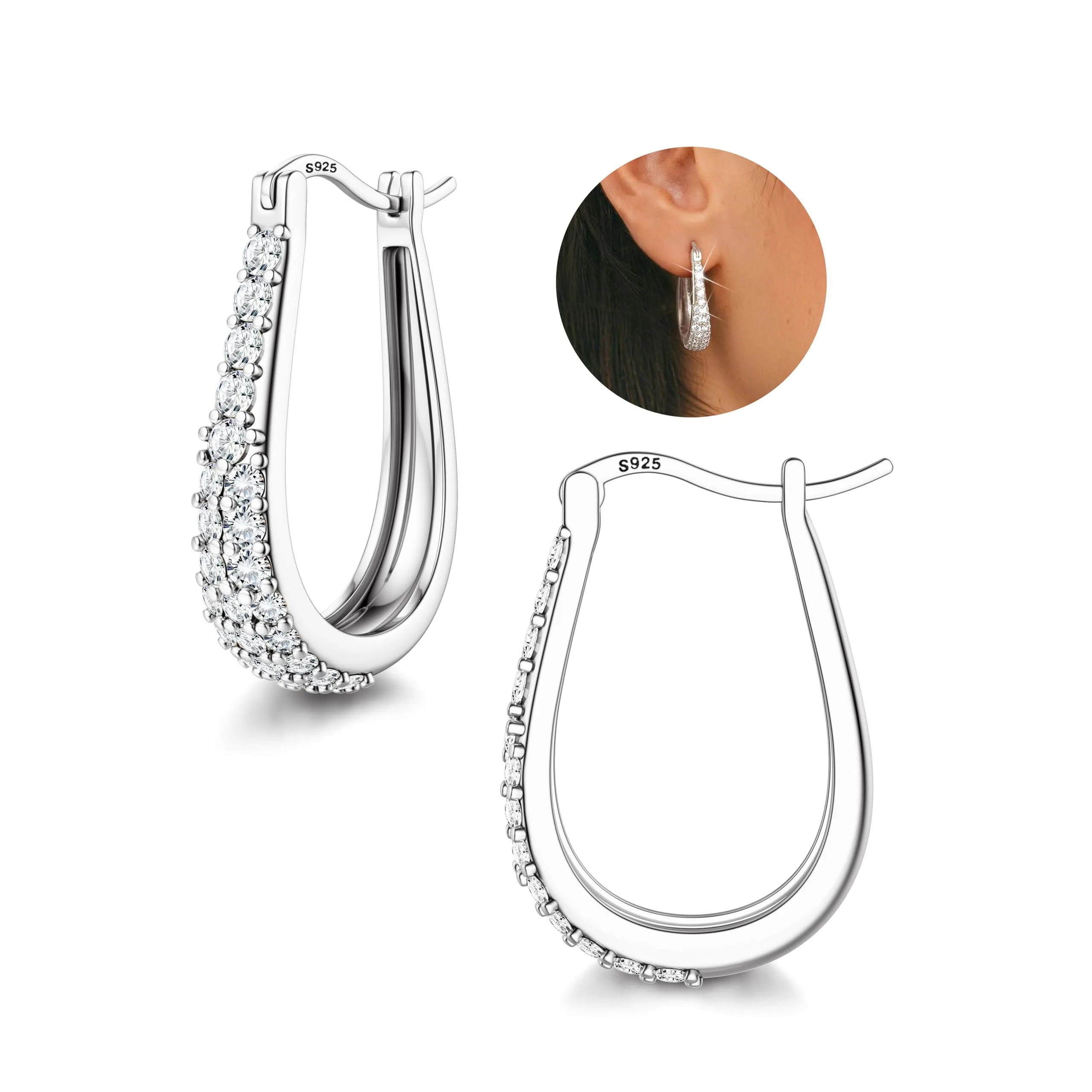 Diamday Orecchini Donna con Perni in Orecchini Cerchio - immagine 8