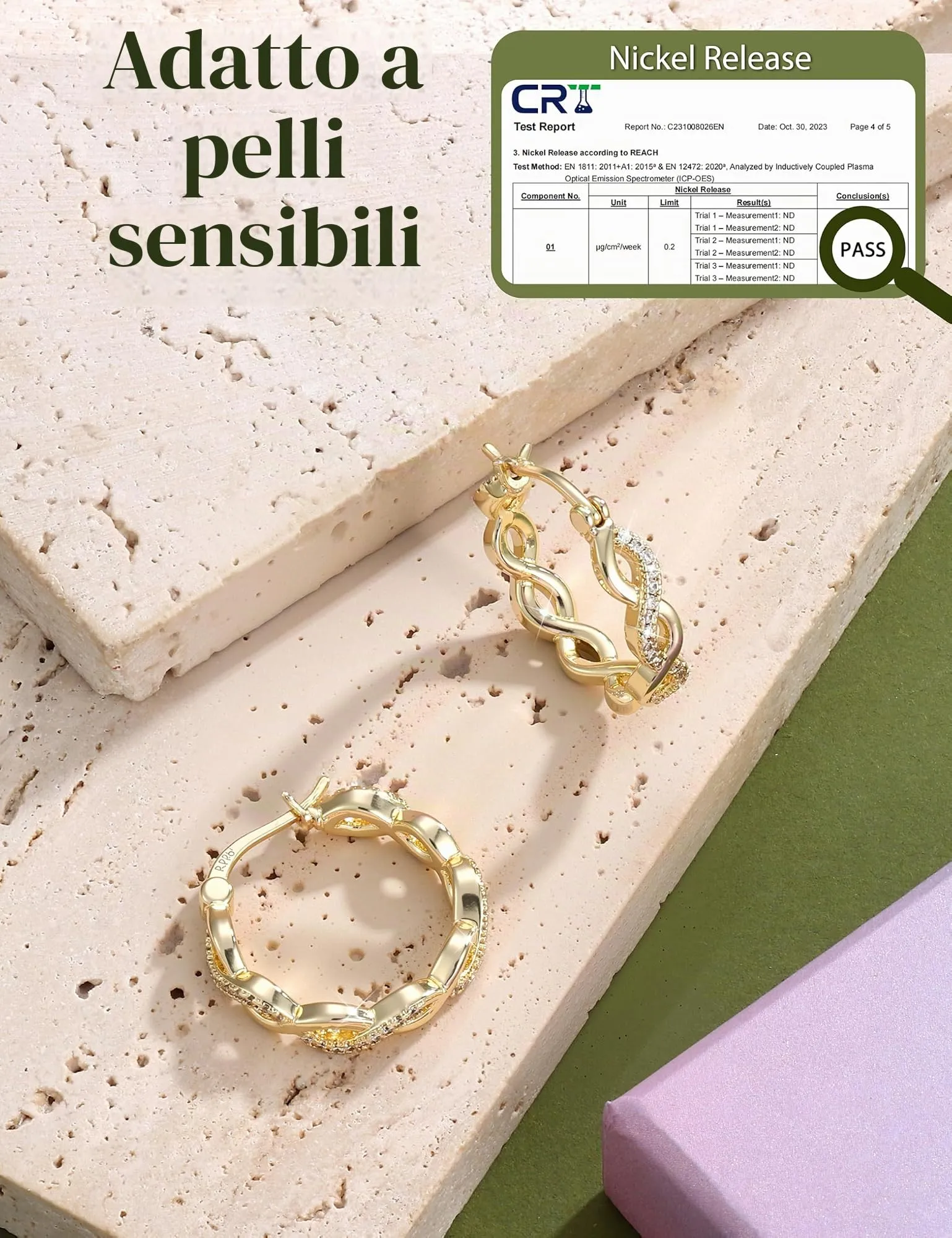 Diamday Orecchini Donna con Perni in   Orecchini Cerchio - immagine 6