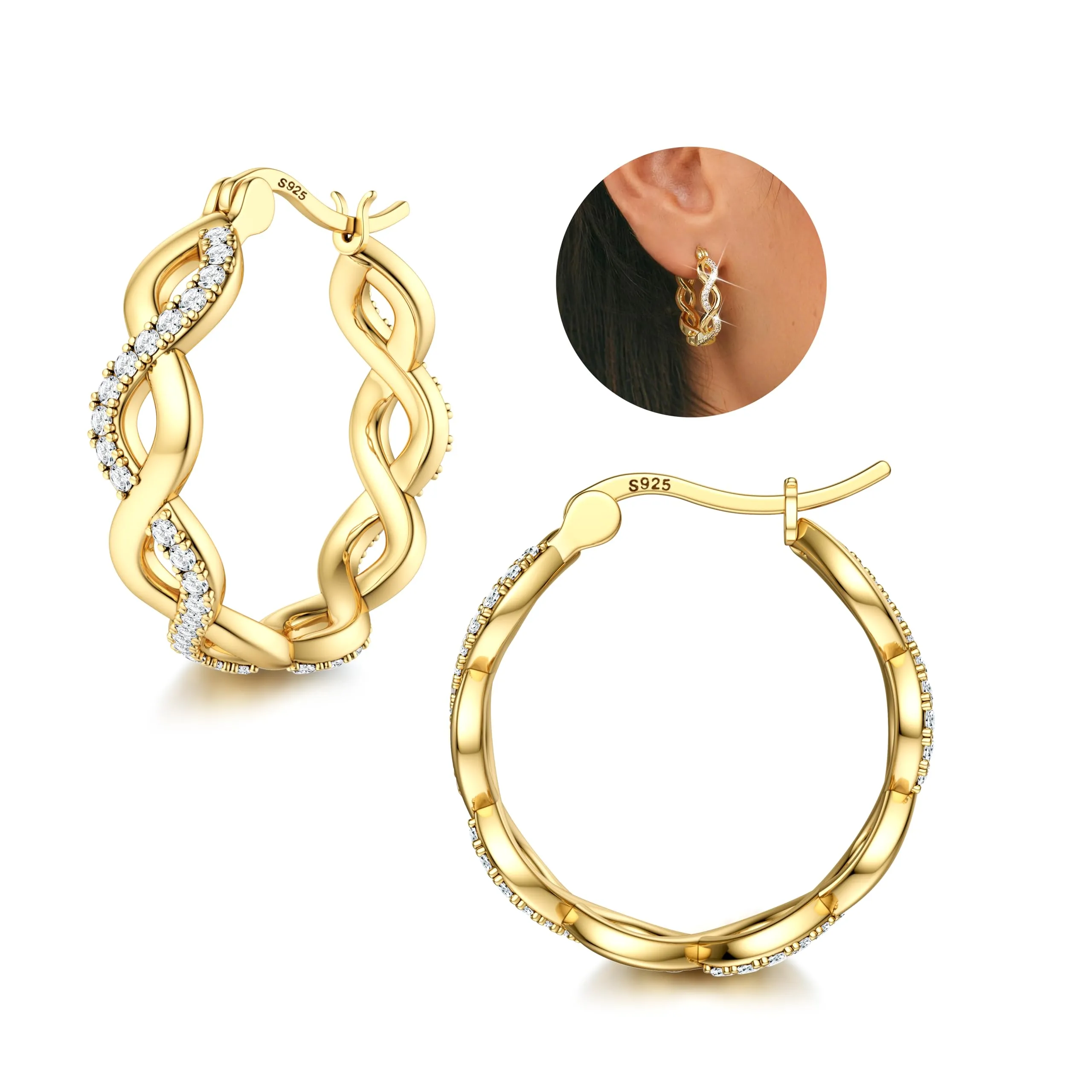 Diamday Orecchini Donna con Perni in   Orecchini Cerchio - immagine 8
