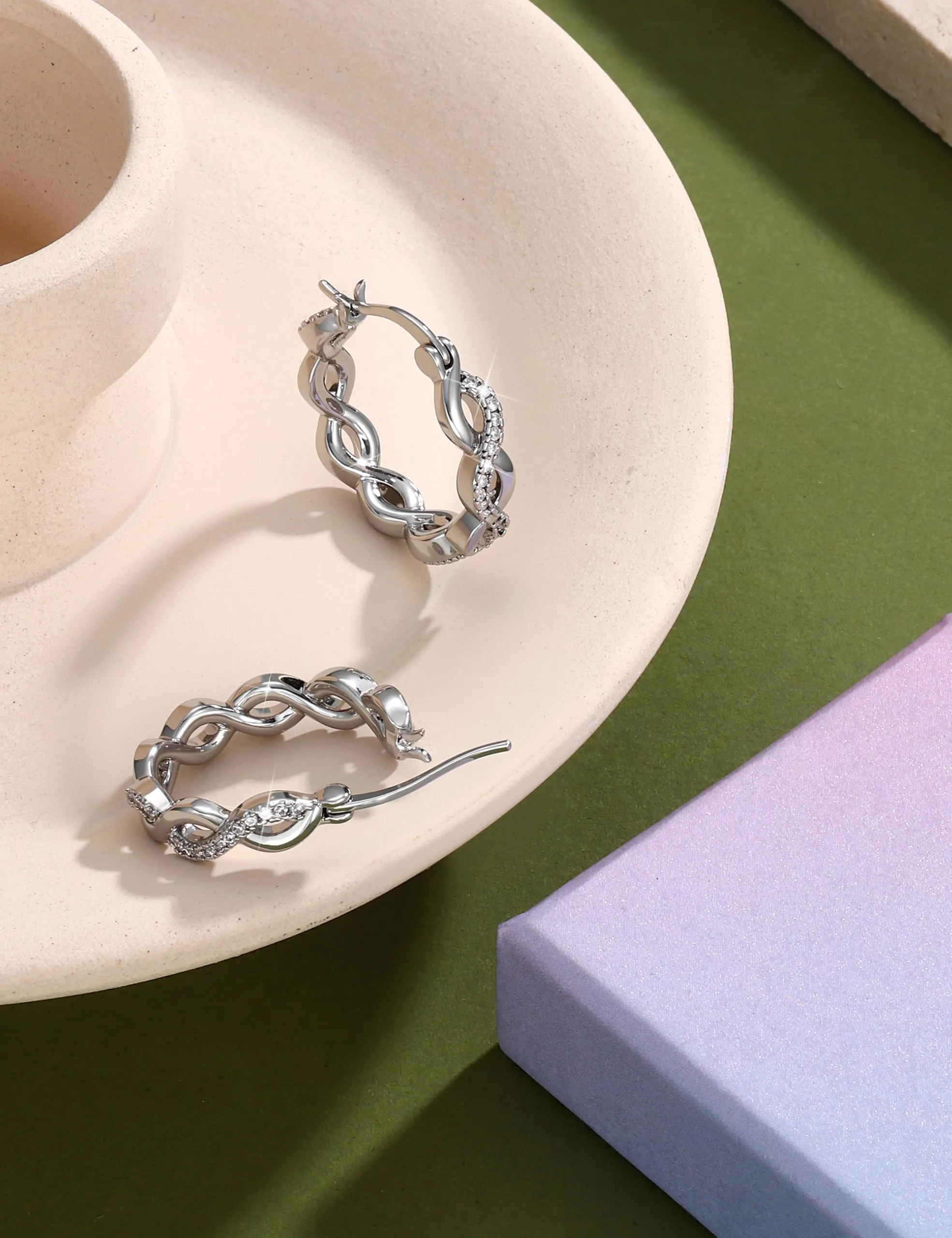 Diamday Orecchini Donna con Perni in Orecchini Cerchio - immagine 7