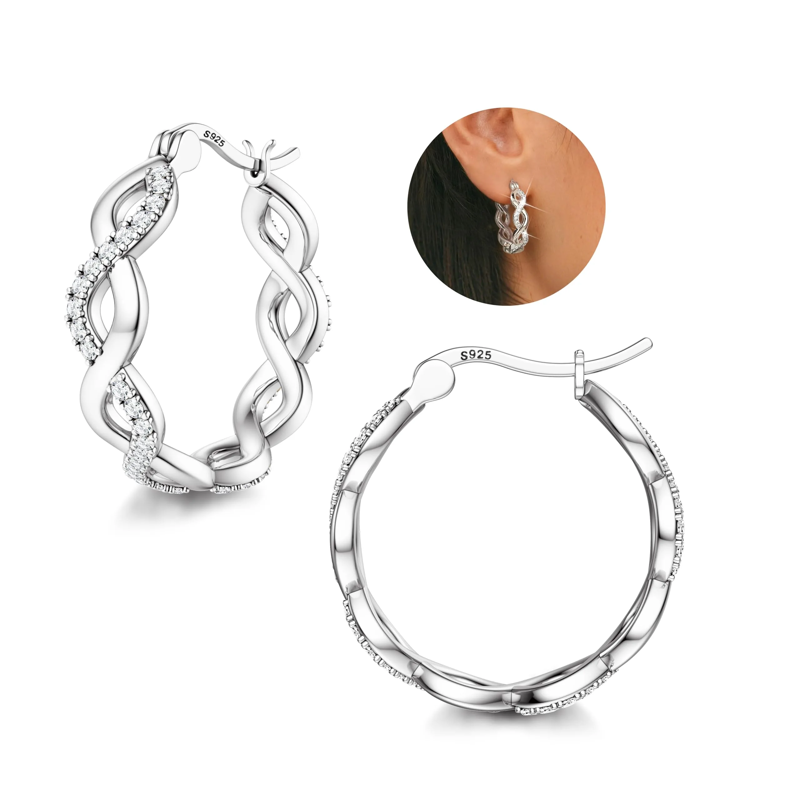 Diamday Orecchini Donna con Perni in Orecchini Cerchio - immagine 8