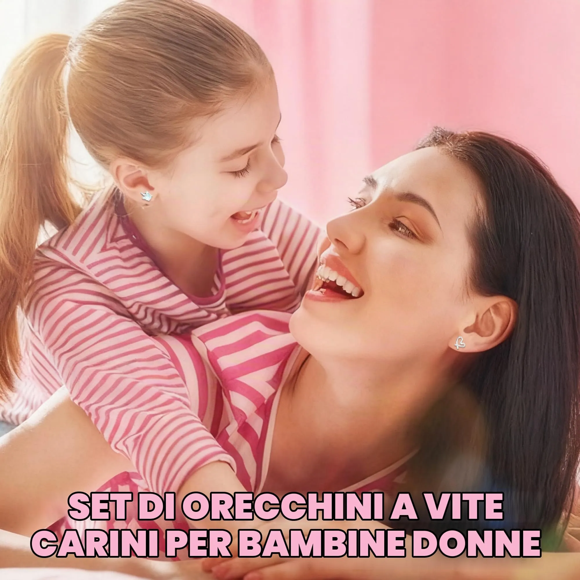 LOFITOR 12 Paia Orecchini a Vite Ipoallergenici, Acciaio Chirurgico 316L, Set CZ Stella Farfalla, Stud Base Piatta, Regalo Gioiello per Donne Ragazze Bambine Colore - immagine 2