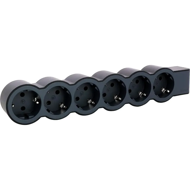 Legrand Multipresa 6x Schuko senza cavo Nero/Grigio - immagine 1