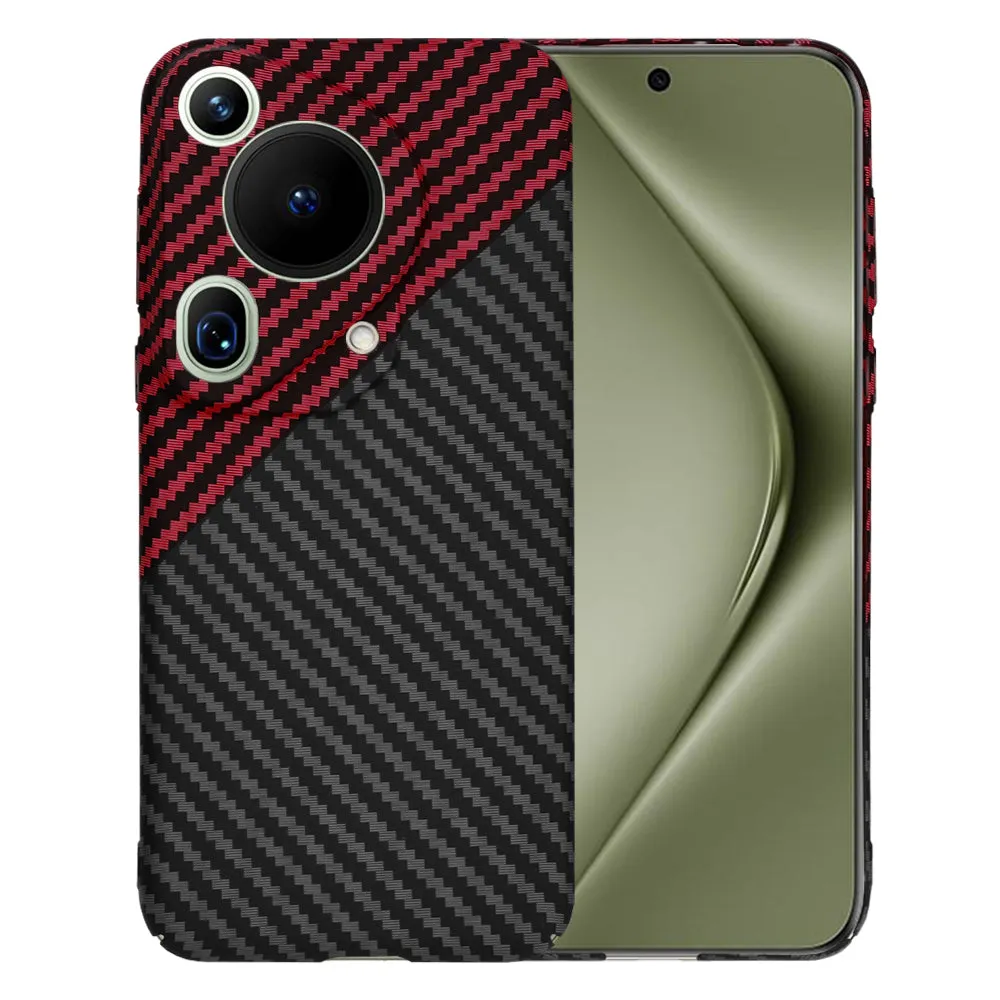 Custodia per Huawei Pura 70 Ultra, Techsuit, Carbonite FiberShell, Nero Rosso - immagine 1