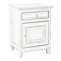 COLETTE Dx Comodino 1 Anta battente, 1 Cassetto Bianco (50x40x65cm) - immagine 1