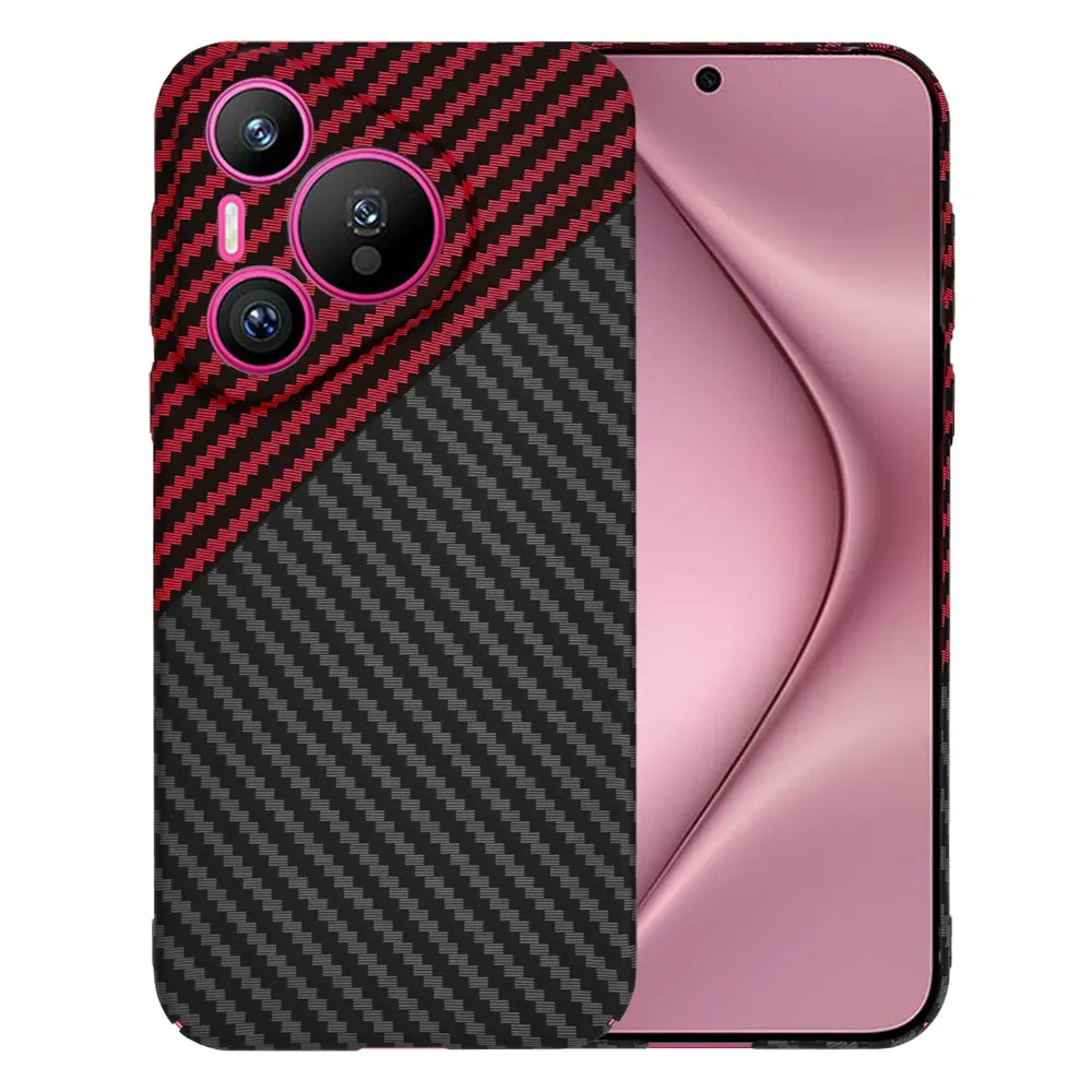 Custodia per Huawei Pura 70, Techsuit, Carbonite FiberShell, Nero Rosso - immagine 1