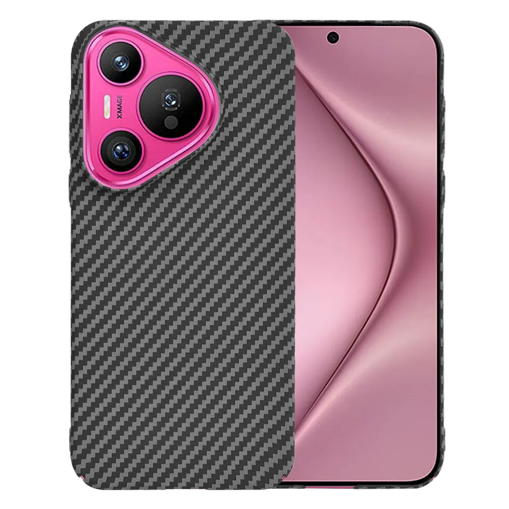 Custodia per Huawei Pura 70, Techsuit, Carbonite FiberShell, Nera - immagine 1