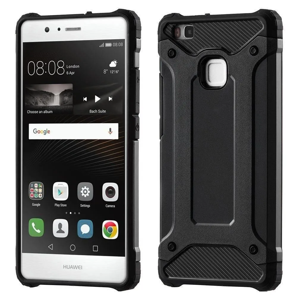 Custodia per Huawei P9 lite (2016), Techsuit, Hybrid Armor, Nera - immagine 1