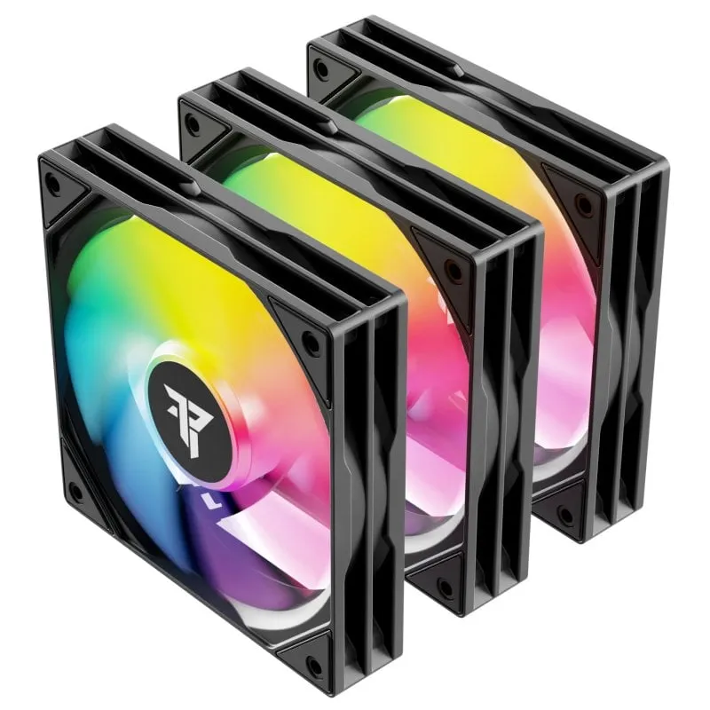 Confezione da 3 ventole Tempest da 120 mm ARGB PWM con controller, colore nero. - immagine 1