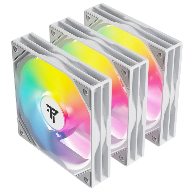 Confezione da 3 ventole Tempest da 120 mm ARGB PWM con controller, colore bianco. - immagine 1