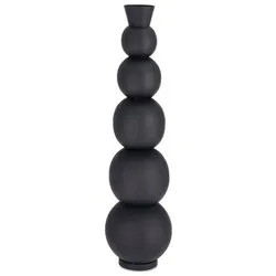 Vaso metallo (20x76cm) bottiglia decorativa RIDHI Nero 0185316 - immagine 1