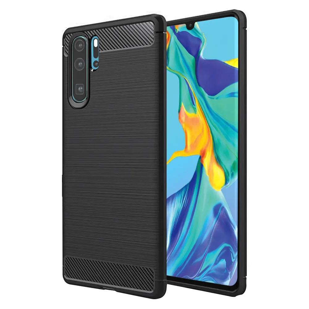 Custodia per Huawei P30 Pro New Edition / P30 Pro, Techsuit, Carbonio, Nera - immagine 1