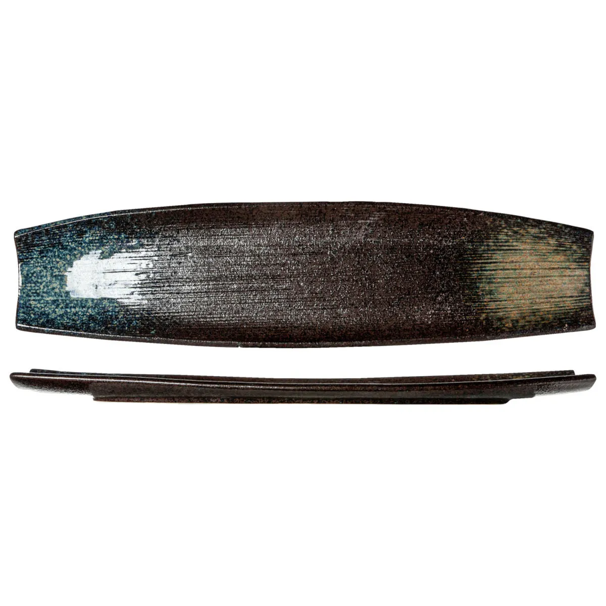 2x Cosy & Trendy Piatto Black yoru rettangolare; 51x13x3.5 cm (LxLxH); nero/blu; 2 pz. / Pacco - immagine 1