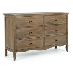 DOMITILLE Cassettiera 6 Cassetti Legno (110cm) - immagine 1
