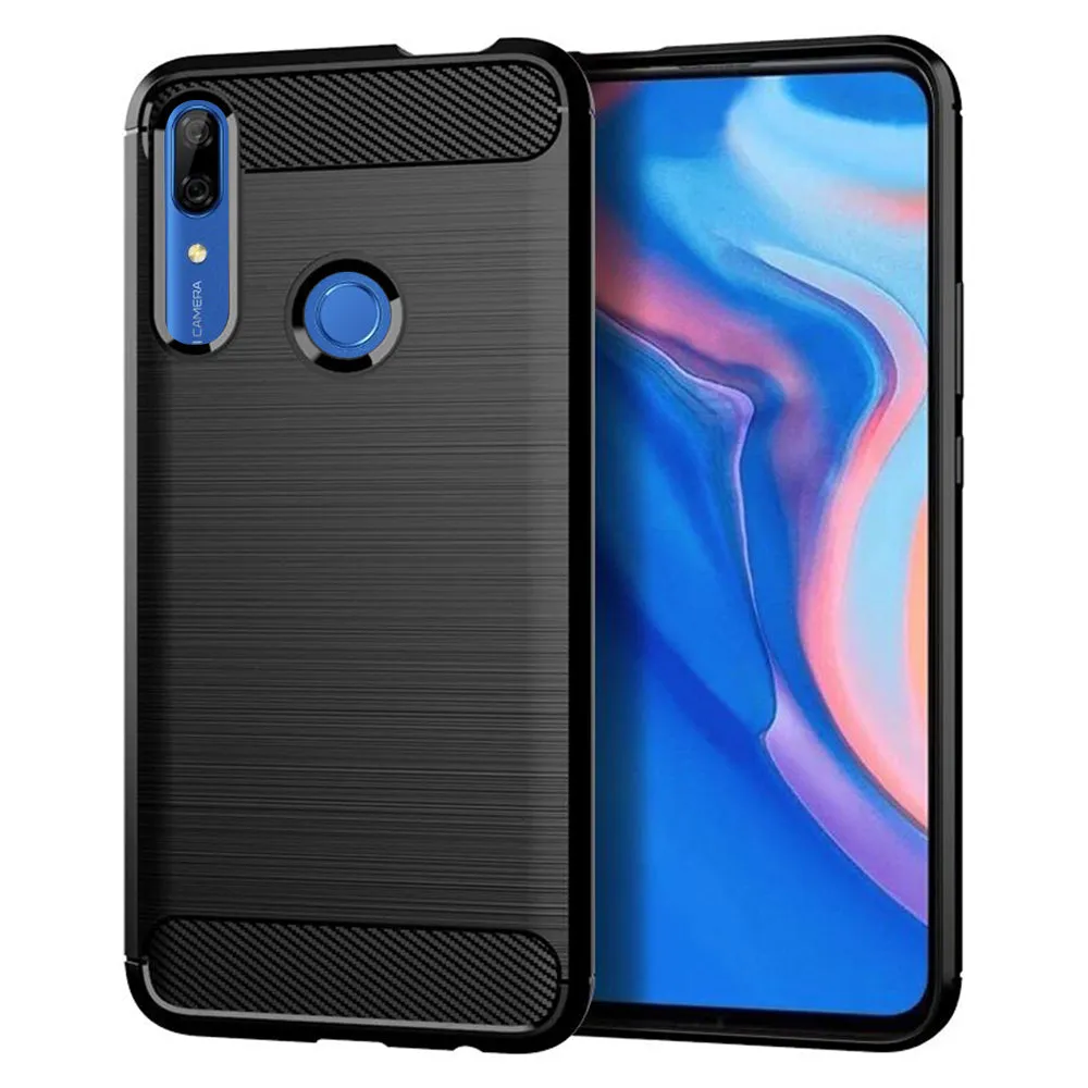 Custodia per Huawei P Smart Z, Techsuit, Carbonio, Nera - immagine 1