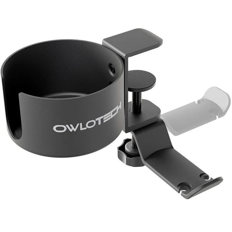 Owlotech Porta cuffie e bevande Appendiabiti da tavolo Appendiabiti in stile Alluminio anodizzato nero - immagine 1