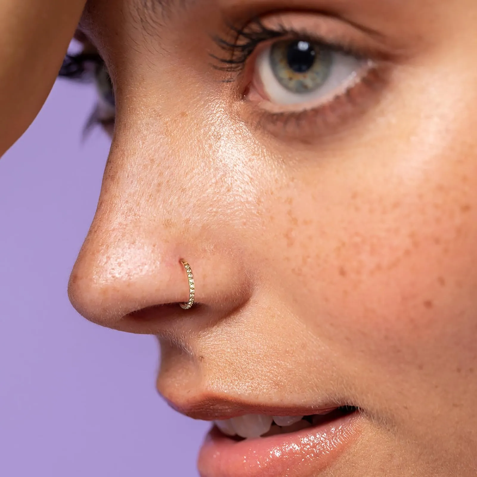 Piercing da naso in titanio da 20 g, oro e argento, ipoallergenico, medico, in acciaio chirurgico, helix, naso, anelli con zirconi, anello da naso da donna, 6/8/10 mm, 8 mm, Acciaio inossidabile - immagine 2