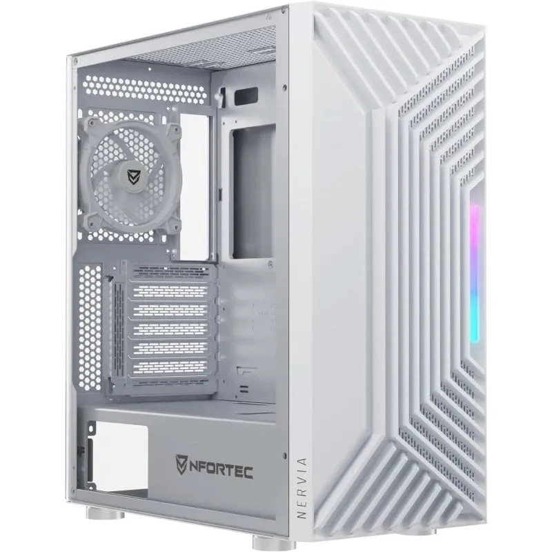 Nfortec Nervia White ARGB Vetro temperato USB 3.0 Bianco - immagine 1