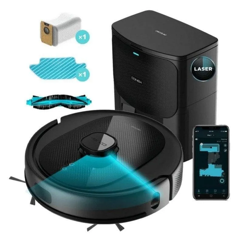 Robot Aspirapolvere e Lavapavimenti Cecotec Conga 8290 Immortal Ultra Power Home Genesis Autosvuotamento Navigazione Laser 7.000Pa Controllo App - immagine 1