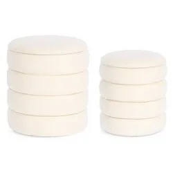 KATERINA Set pouf Bianco bouclè - immagine 1